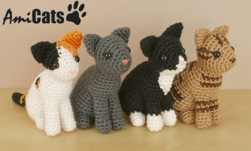 AmiCats amigurumi cat crochet patterns by PlanetJune