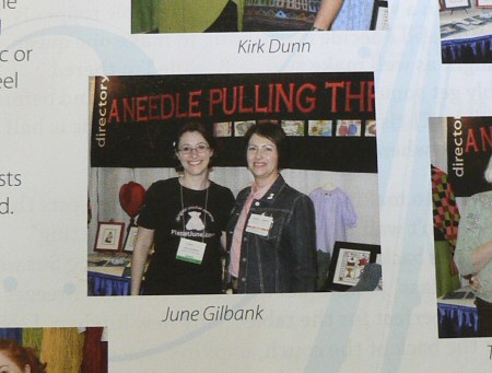 June Gilbank of PlanetJune.com with Carla Canonico, Editor-in-Chief of A Needle Pulling Thread magazine