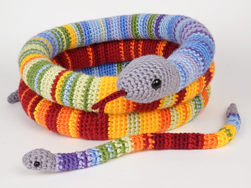 Baby Snake and Temperature Snake amigurumi crochet patterns by PlanetJune