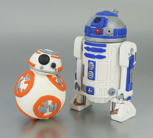 polymer clay BB-8 and R2-D2