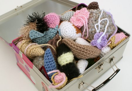 box of crocheted bit by planetjune