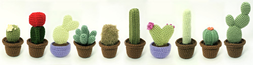 10 cactus crochet patterns by PlanetJune (Cactus Collections 1 & 2, Heart Cactus Collection)