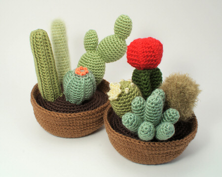 crocheted cactus collections 1 and 2 by planetjune