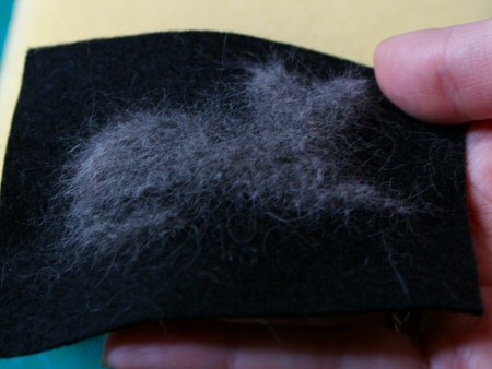 cat hair needlefelted silhouette by planetjune (back)