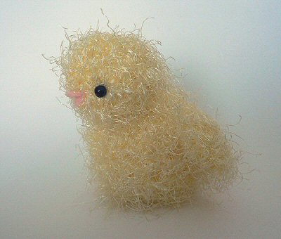 fuzzy crocheted chick