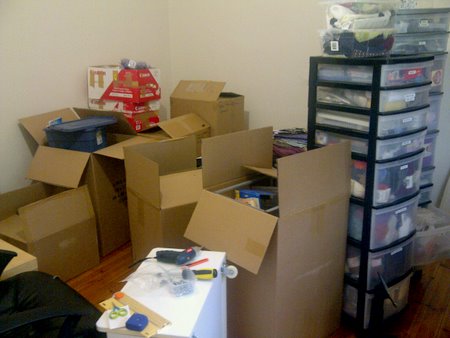 new craft room - boxes galore