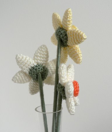 crocheted daffodils by planetjune