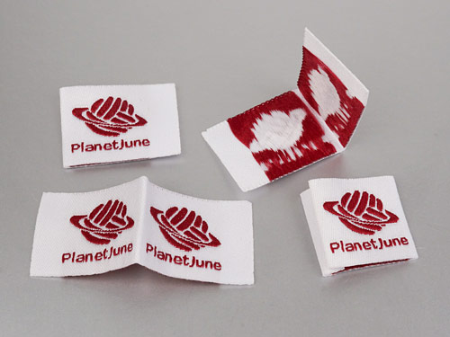 PlanetJune custom woven labels from Dutch Label Shop