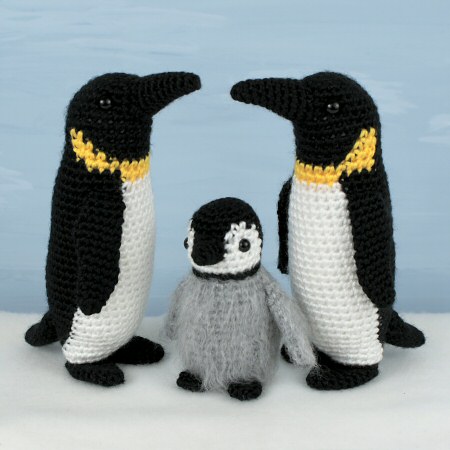adult and baby emperor penguin crochet patterns by planetjune