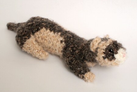 OOAK art plush crocheted ferret by June Gilbank (PlanetJune)