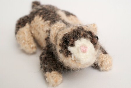 OOAK art plush crocheted ferret by June Gilbank (PlanetJune)