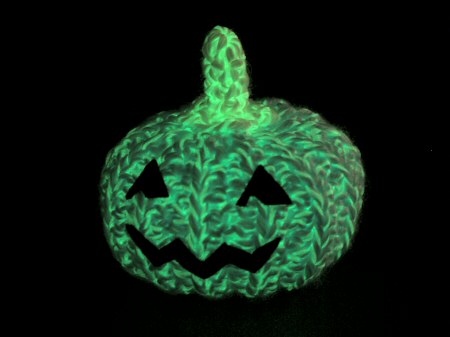 glow in the dark crocheted pumpkin by planetjune