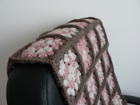 crocheted granny throw detail