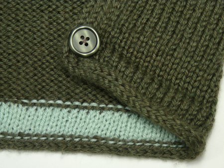 grey cardigan - afterthought facing to stop curling