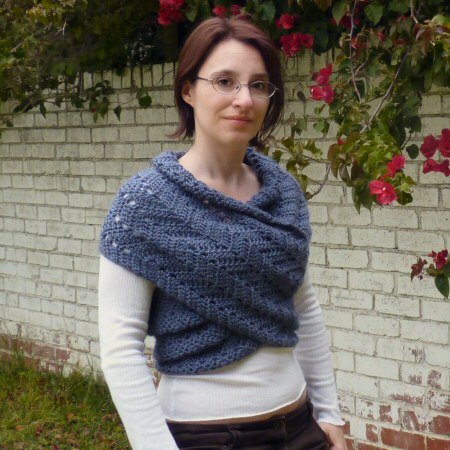 eyelet ripple scarf sweater crochet pattern by planetjune