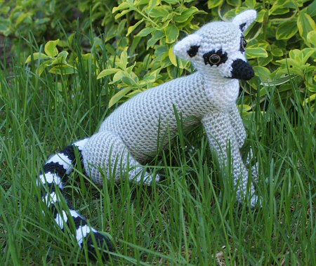 crocheted ring-tailed lemur by planetjune