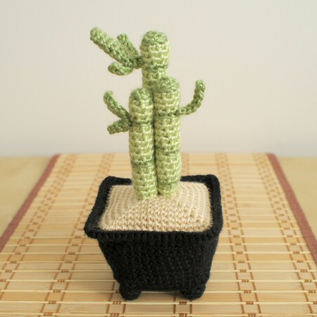 crocheted lucky bamboo by planetjune