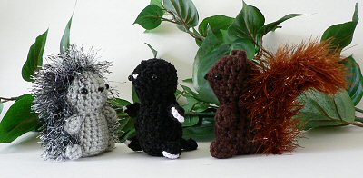 mini fuzzies crocheted woodland creatures