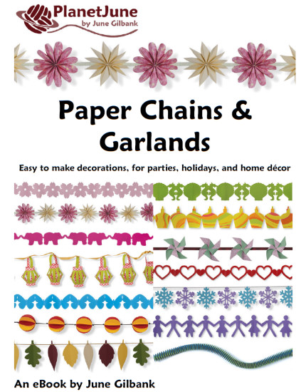 Paper Chains and Garlands cover, papercraft ebook by June Gilbank