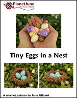tiny eggs in a nest crochet pattern