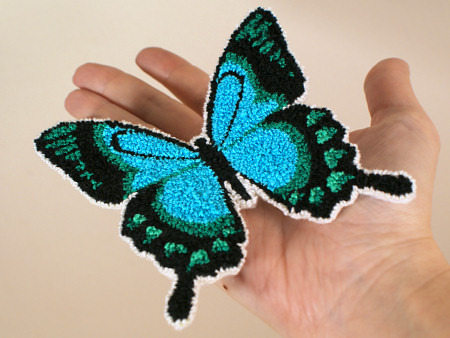 punchneedle butterfly: sea green swallowtail by planetjune