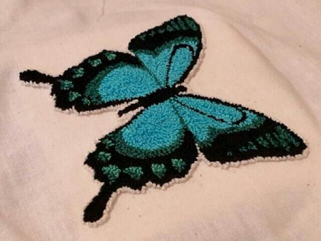 punchneedle butterfly wip