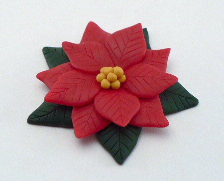 polymer clay poinsettia by planetjune