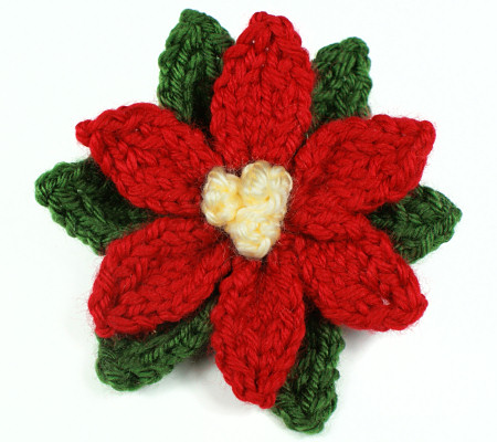 knitted poinsettia by planetjune