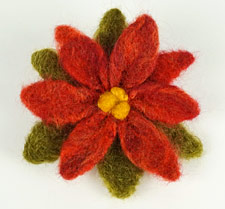 needlefelted poinsettia by planetjune