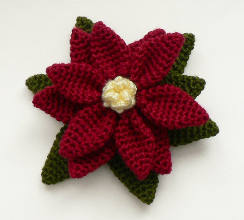 crocheted poinsettia