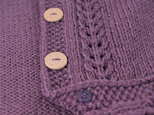 purple cardigan - detail