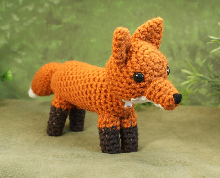 crocheted red fox by planetjune