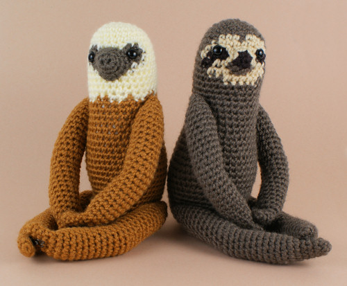 Sloth crochet patterns by PlanetJune