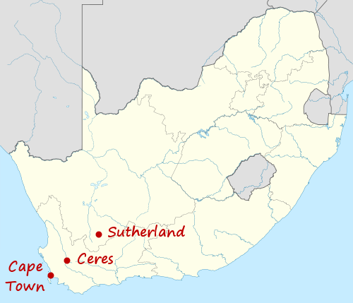 Sutherland, Ceres and Cape Town