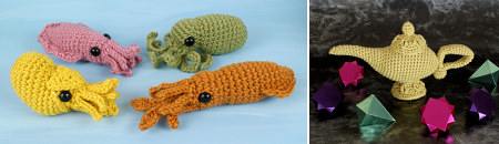 examples of chains and slip stitches in crocheted amigurumi