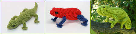 thin-legged reptile and amphibian crochet patterns by planetjune