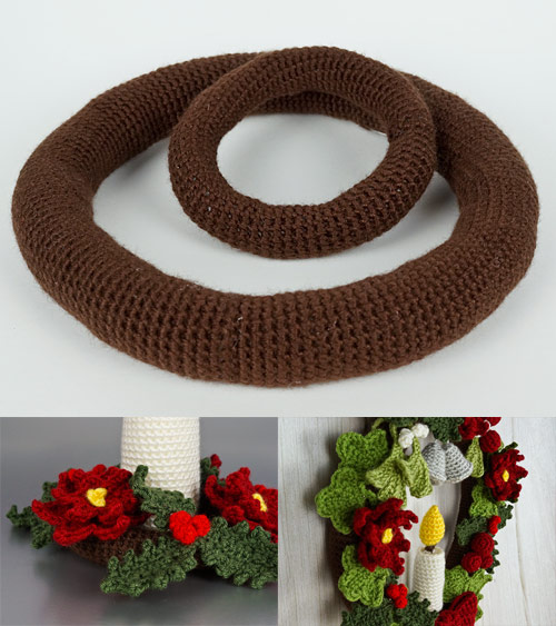 crocheted wreath base crochet pattern by planetjune