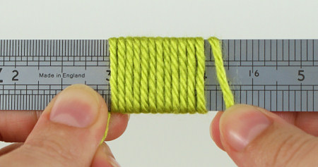measuring yarn thickness: wraps per inch