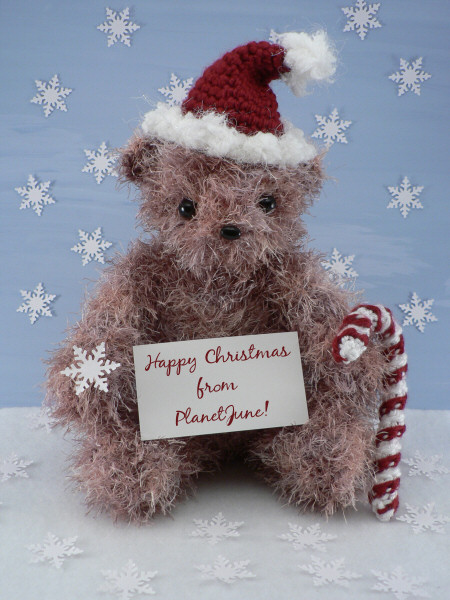 fuzzy bear at christmas