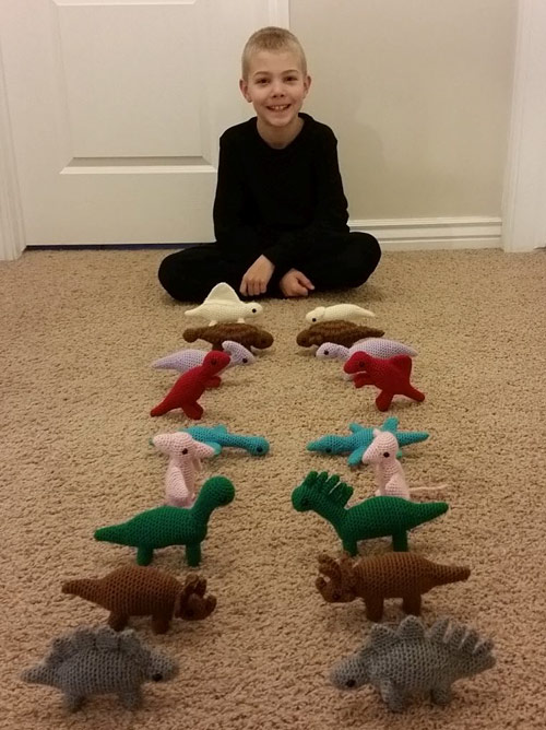 PlanetJune Stories: 10 year old Seth and his crocheted dinosaurs