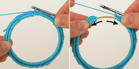 Twisted Chain Bangle crochet pattern, Figures 7-8