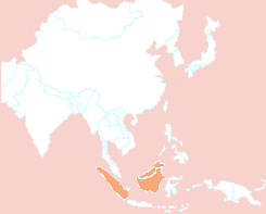 map showing orang habitats