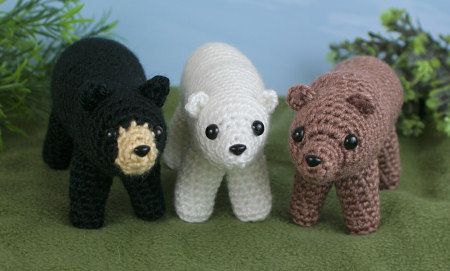 black, polar and brown (grizzly) bear crochet patterns by planetjune