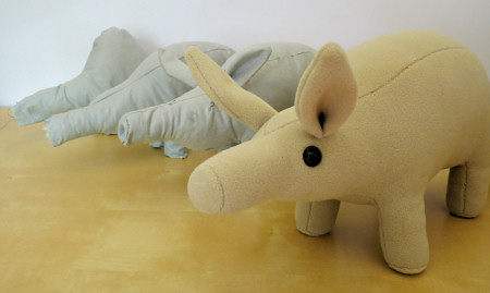 the evolution of the PlanetJune plush aardvark design