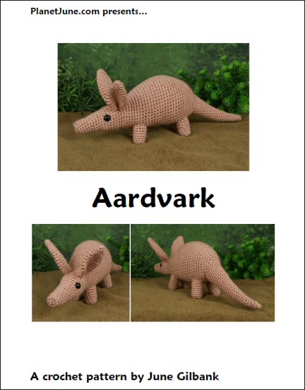 Aardvark amigurumi crochet pattern by PlanetJune