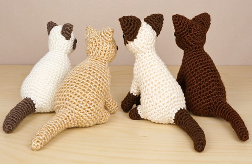 AmiCats Collection 2 crochet patterns by PlanetJune: Himalayan, Persian, Siamese and Burmese amigurumi cats