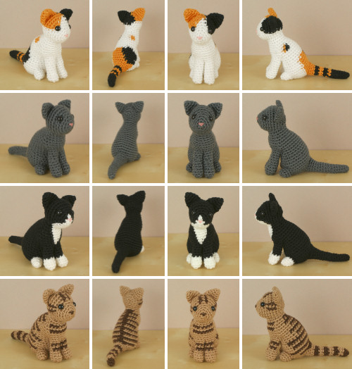 AmiCats amigurumi cat crochet patterns by PlanetJune