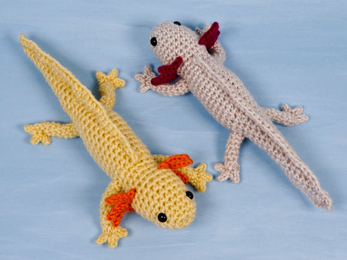 Axolotl amigurumi crochet pattern by PlanetJune