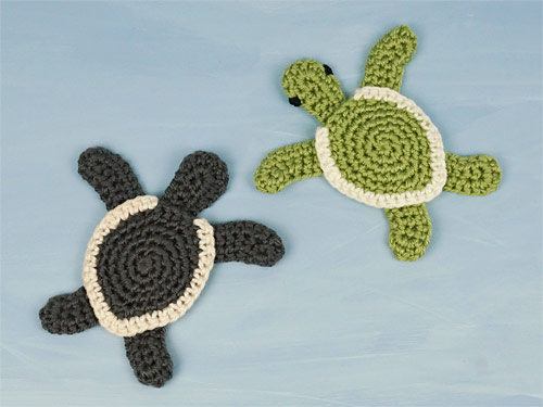turtles crocheted turtles turtle appliques turtle motif Set of 246810 turtles