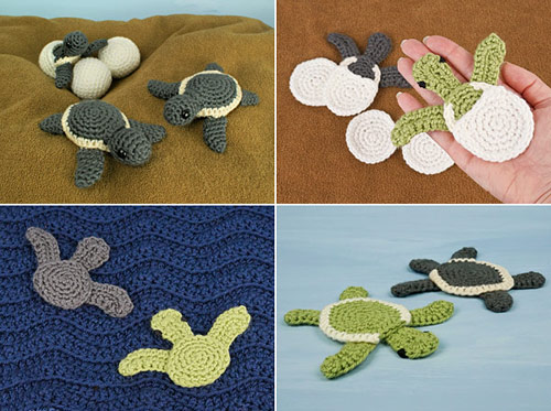 Baby Sea Turtle Collection & Appliques - 8 crochet patterns by PlanetJune